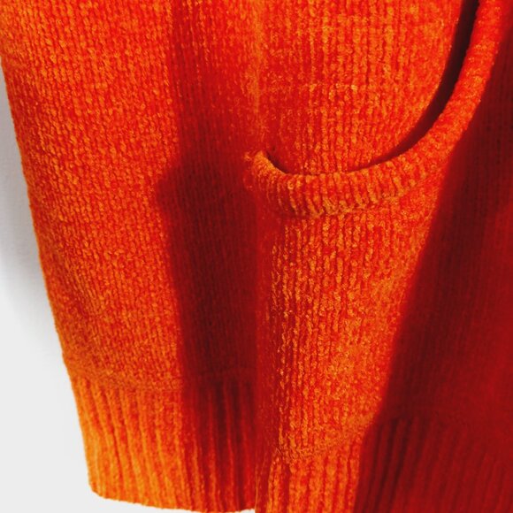 Denim & Company Orange Hooded Sweater Jacket & Tank, Size Large, Fall, Halloween - Picture 9 of 16